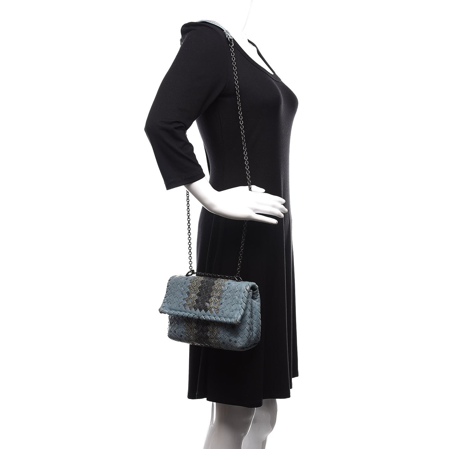 Nappa Ayers Embroidered Intrecciato Baby Olimpia Shoulder Bag Arctic