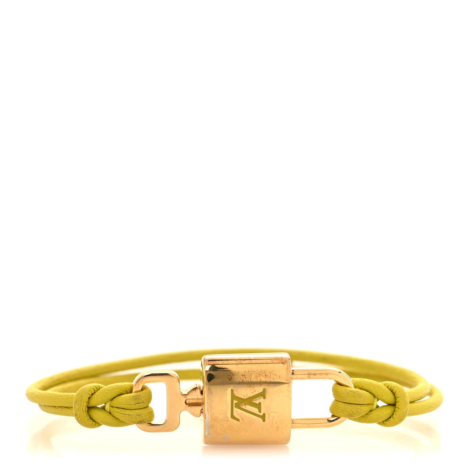Louis Vuitton Calfskin LV Padlock Bracelet Green 1 of 5