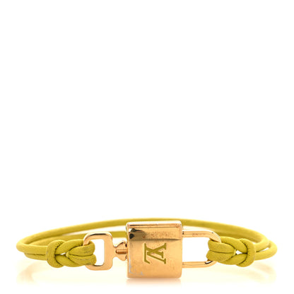Louis Vuitton Calfskin LV Padlock Bracelet Green 1 of 5