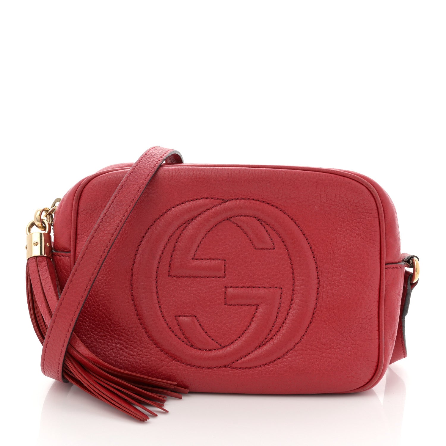 Gucci Pebbled Calfskin Small Soho Disco Bag Vibrant Red 1 of 14