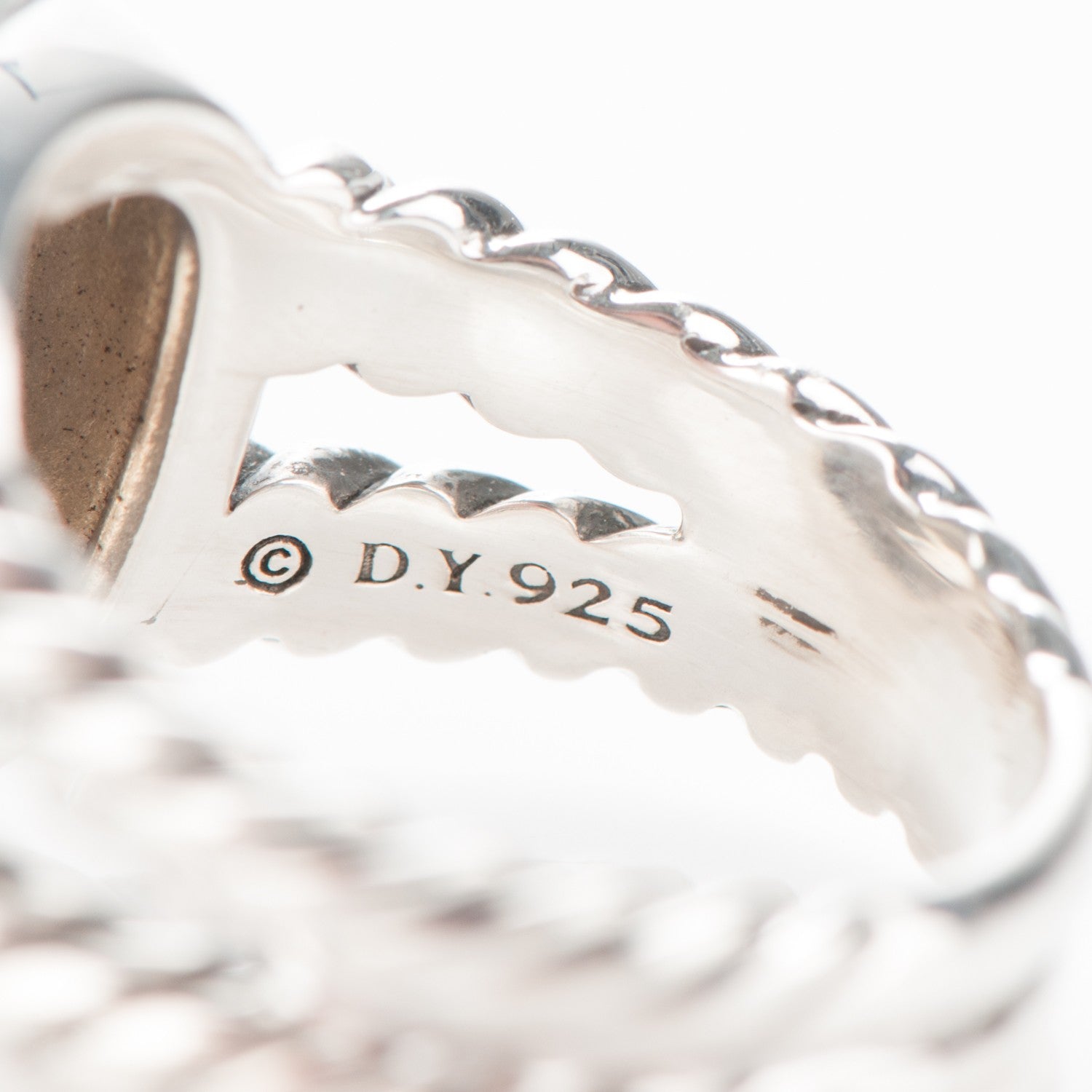 David Yurman Sterling Silver Diamond Champagne Citrine 11mm Albion Ring 54 7 5 of 5