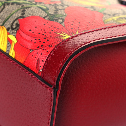 Gucci GG Supreme Monogram Flora Web Small Ophidia Tote Bag Red 12 of 13