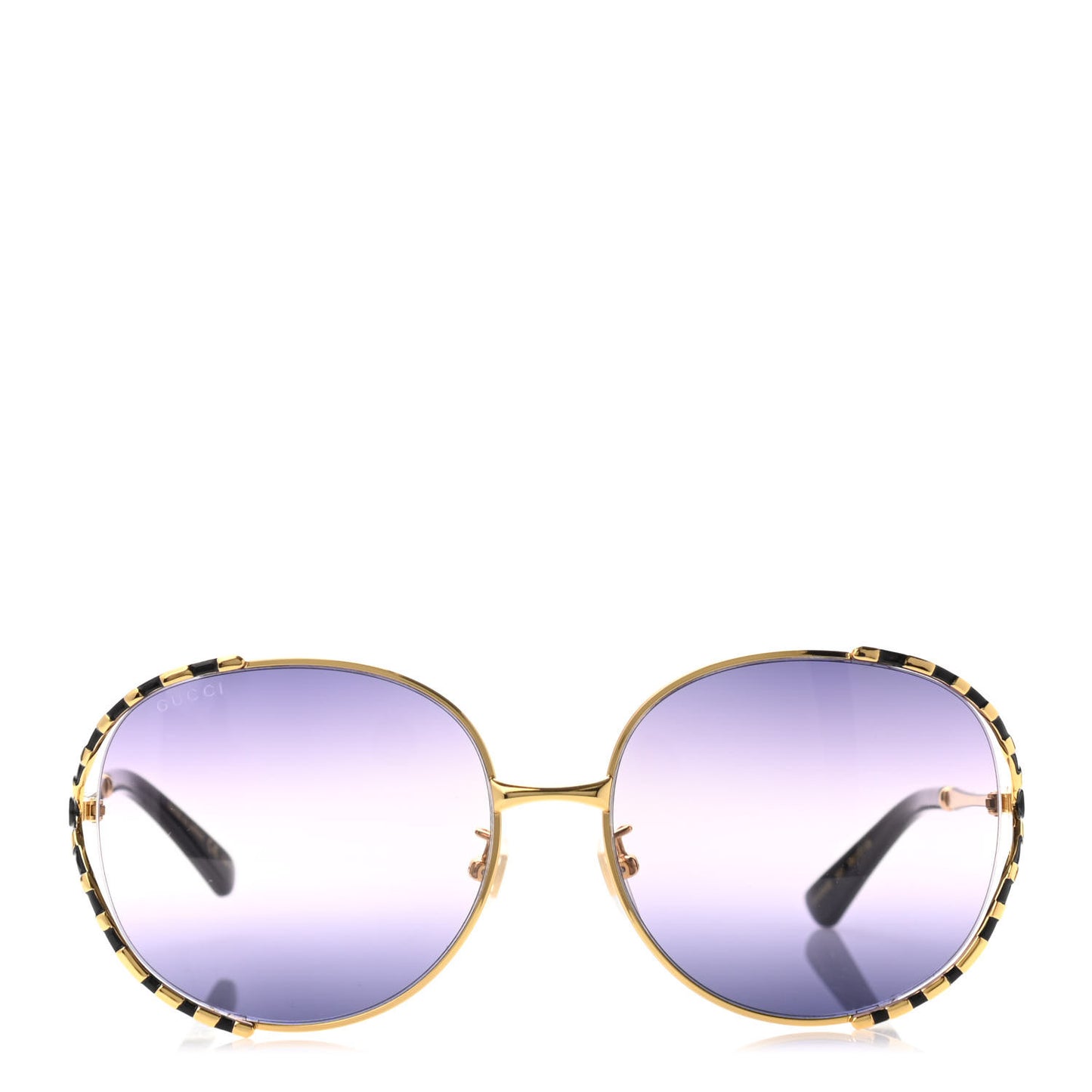 Metal Round Frame GG0595S Sunglasses Gold Black