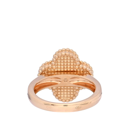 Van Cleef & Arpels 18K Yellow Gold Diamond Carnelian Vintage Alhambra Ring 50 5.25 3 of 7