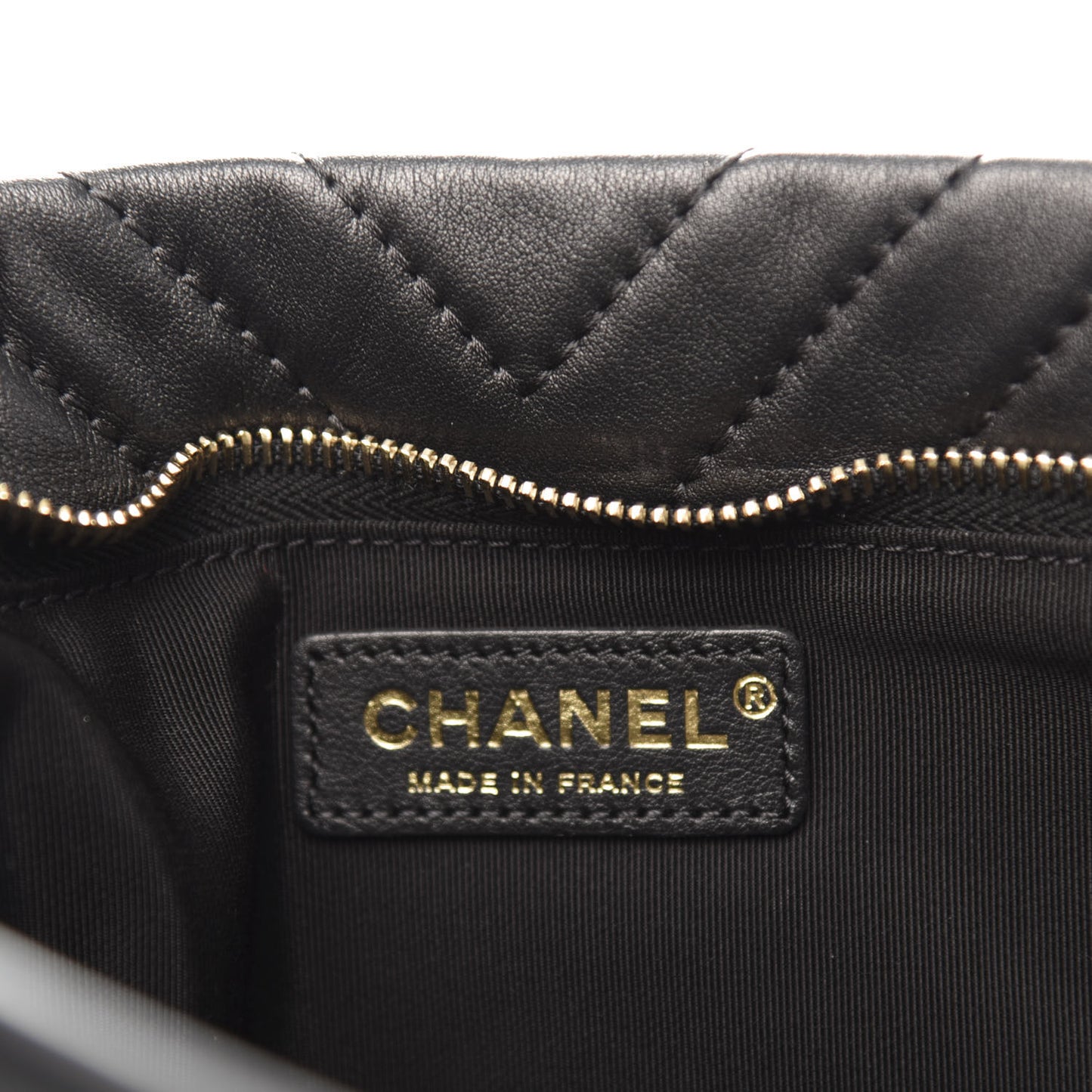 Lambskin Chevron CC Clutch Black