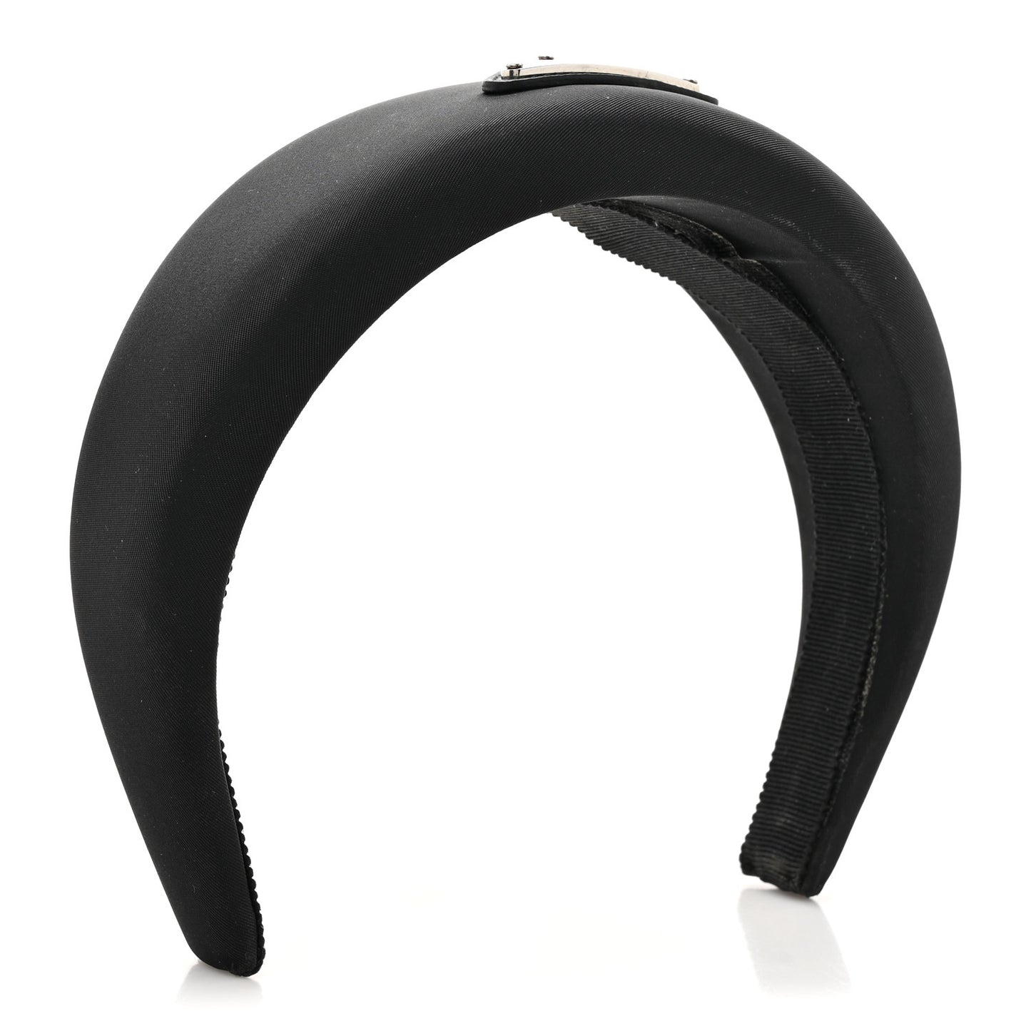 Re-Nylon Metal Triangle Logo Headband Black