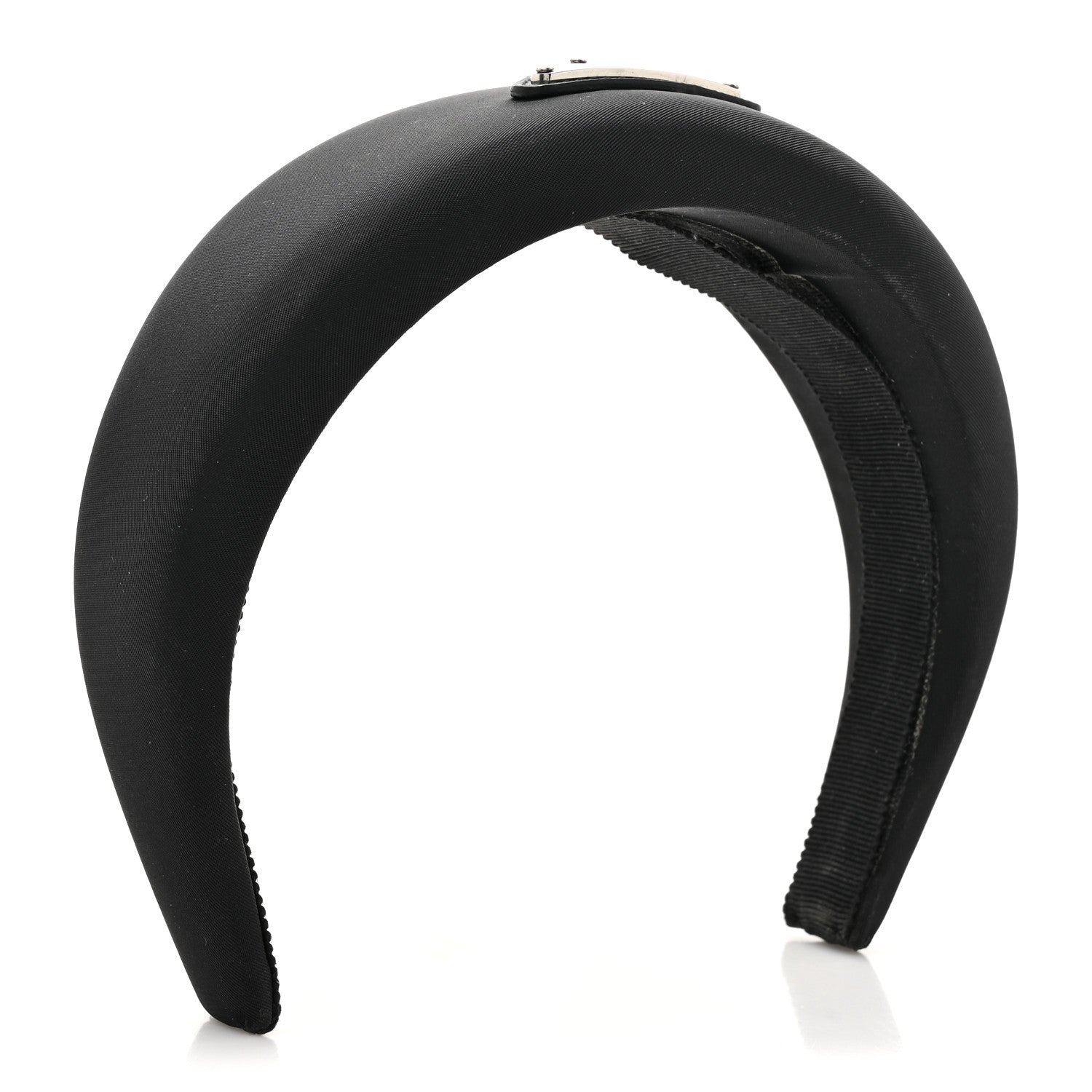 Prada Re-Nylon Metal Triangle Logo Headband Black 3 of 8