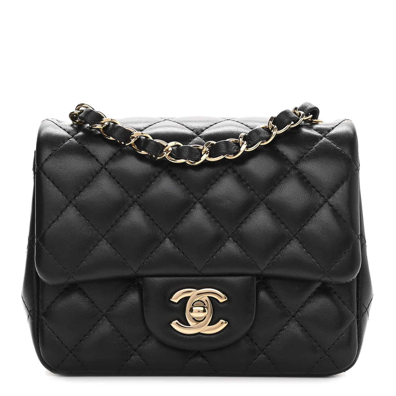 Chanel Lambskin Quilted Mini Square Flap Black 1 of 11