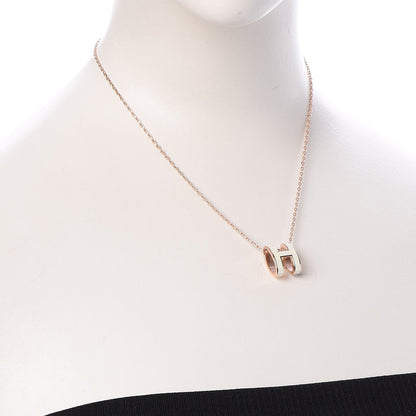 Hermes Lacquered Rose Gold Pop H Pendant Necklace White 2 of 7