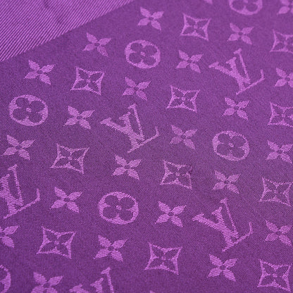 Louis Vuitton Silk Wool Monogram Shawl Cassis 4 of 7