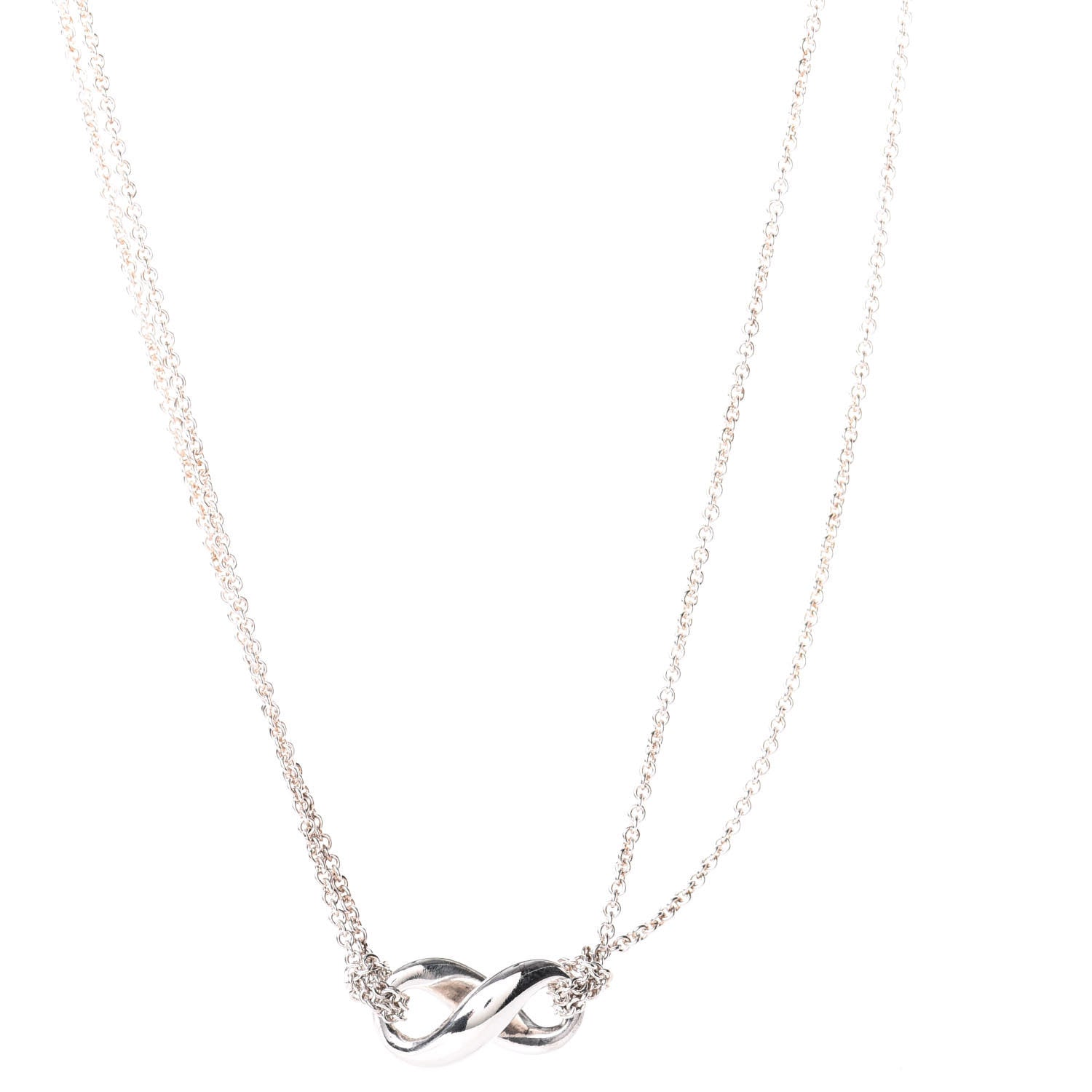 Tiffany Sterling Silver Figure 8 Pendant Necklace 1 of 5