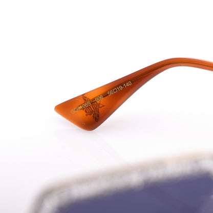 Gucci Glitter Acetate Oversize Square Frame Sunglasses GG0106S Silver 6 of 7