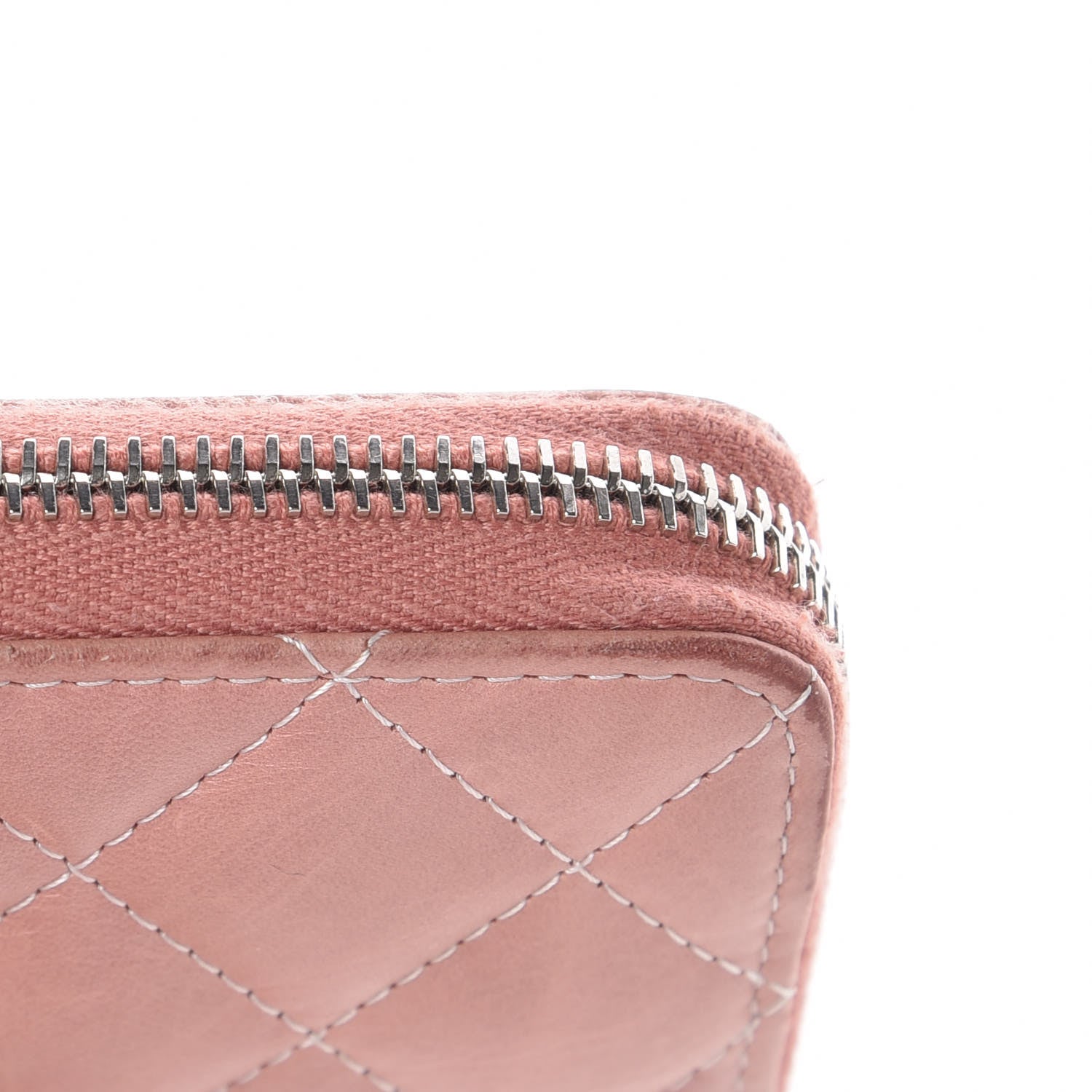 Chanel Ombre Patent Calfskin Quilted Large Gusset Zip Around Wallet Pink White 11 of 18