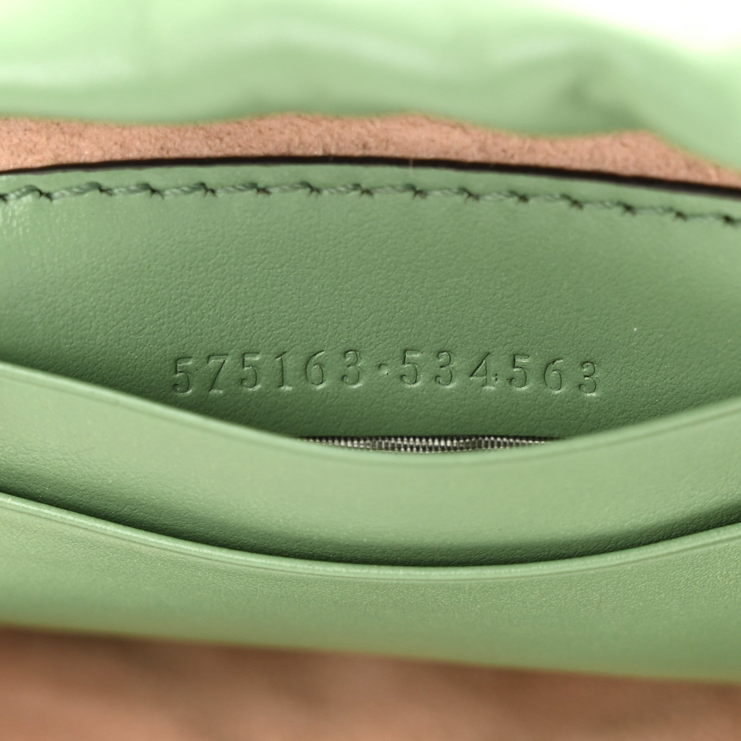Gucci Calfskin Matelasse Chevron Mini GG Marmont 2.0 Bucket Bag Salamander Green 7 of 12