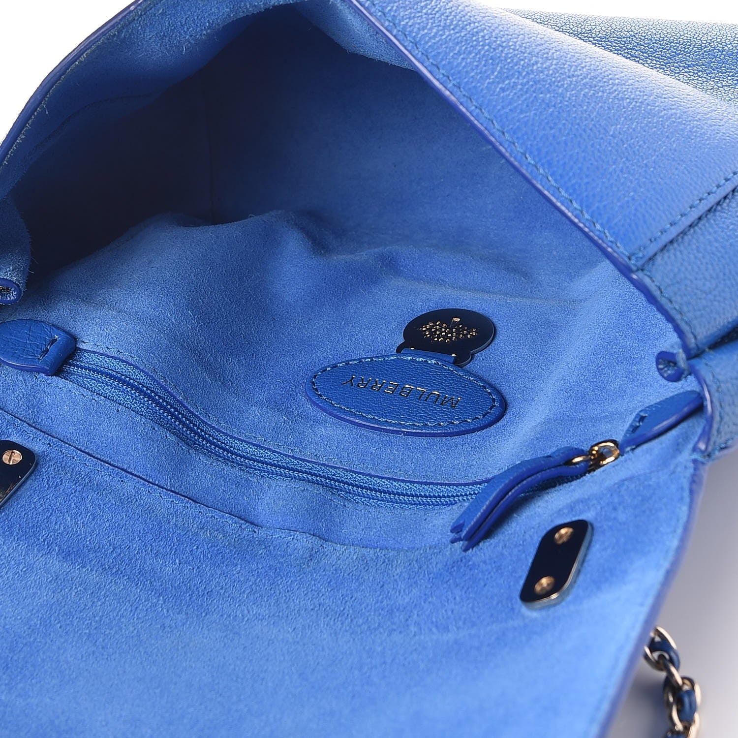 Mulberry Glossy Goatskin Small Lily Flap Bluebell Blue 5 of 8
