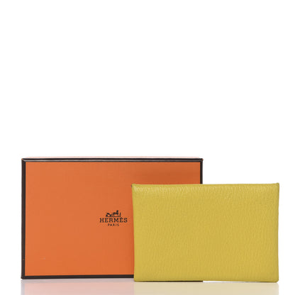 Hermes Chevre Mysore Calvi Card Case Jaune De Naples 8 of 8