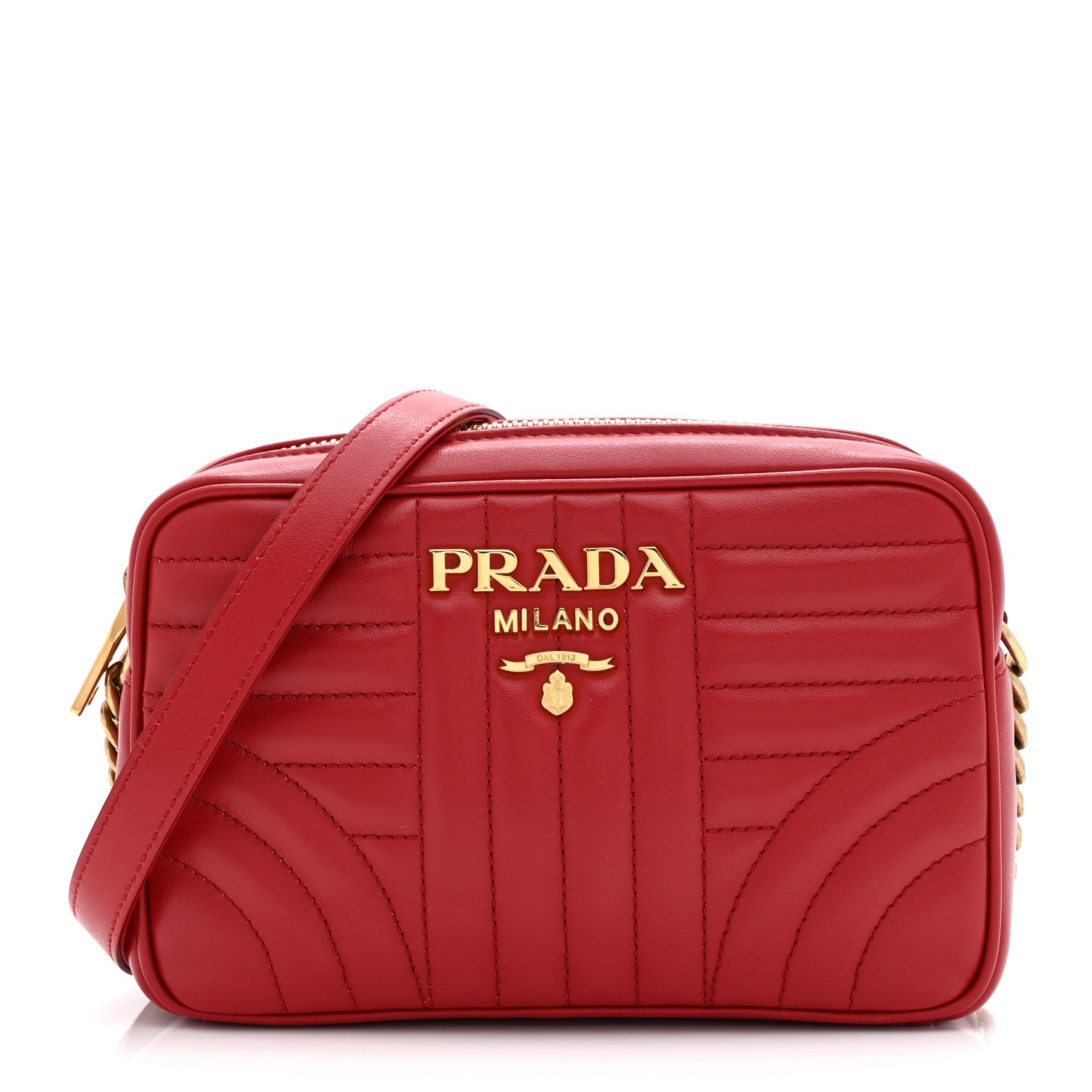 Prada Soft Calfskin Diagramme Camera Bag Rosso 1 of 10