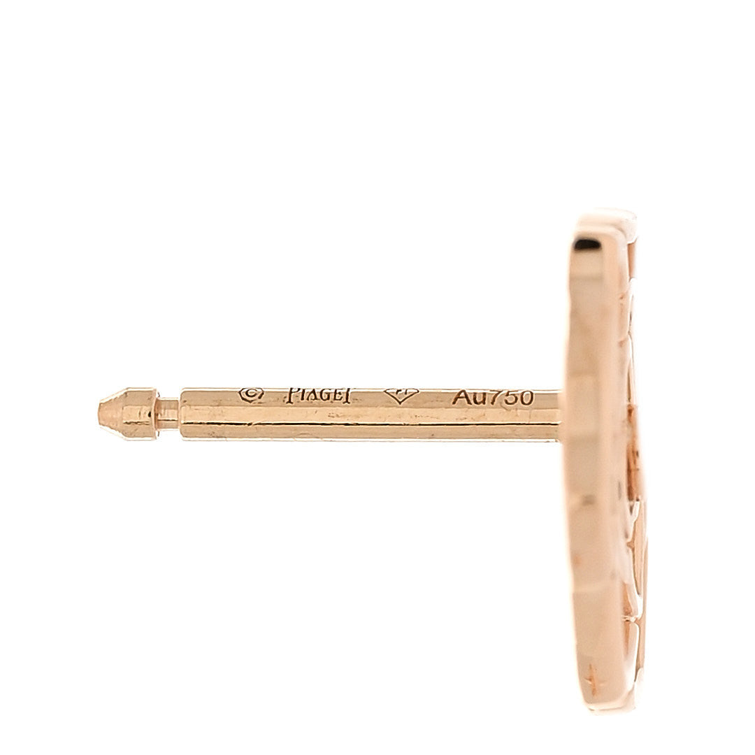 Piaget 18K Rose Gold Diamond Open Rose Earrings 5 of 5