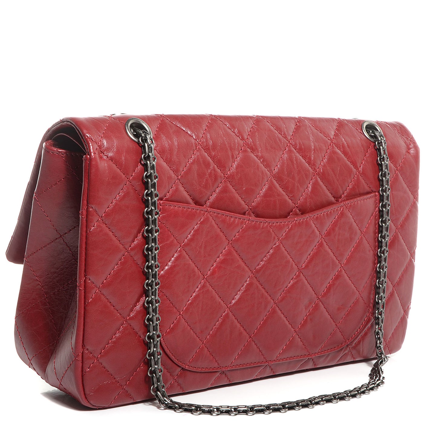 Aged Calfskin Quilted 2.55 Reissue 227 Flap Red
