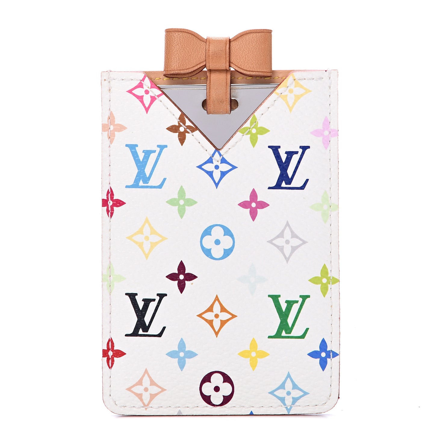 Monogram Multicolor Mirror and Case Pouch White
