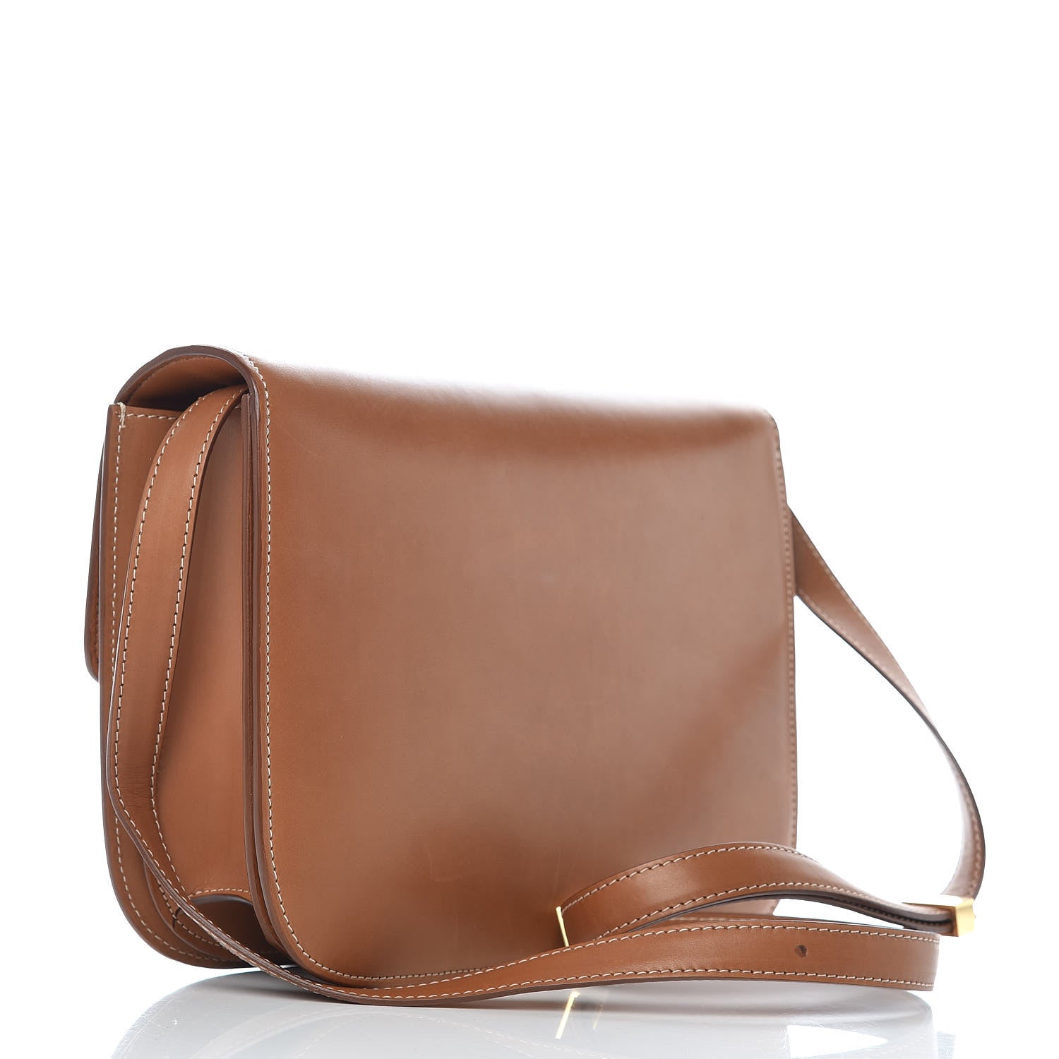 Celine Smooth Calfskin Medium Classic Box Flap Bag Camel 3 of 9