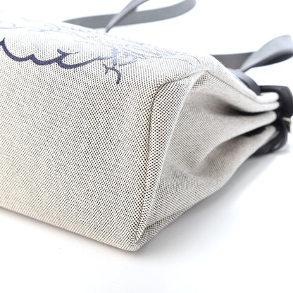 Hermes Vache Hunter Toile H Pegase Pop Herbag Zip Retourne 31 PM Bleu Indigo Ecru Black 7 of 8