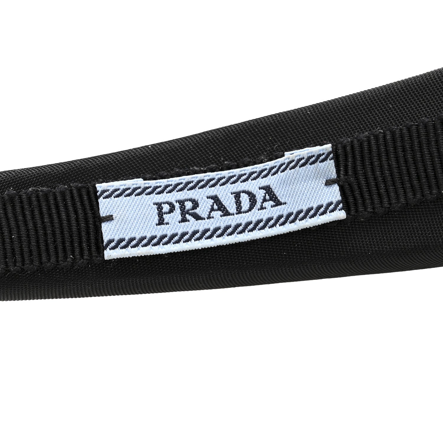 Prada Re-Nylon Metal Triangle Logo Headband Black 5 of 8