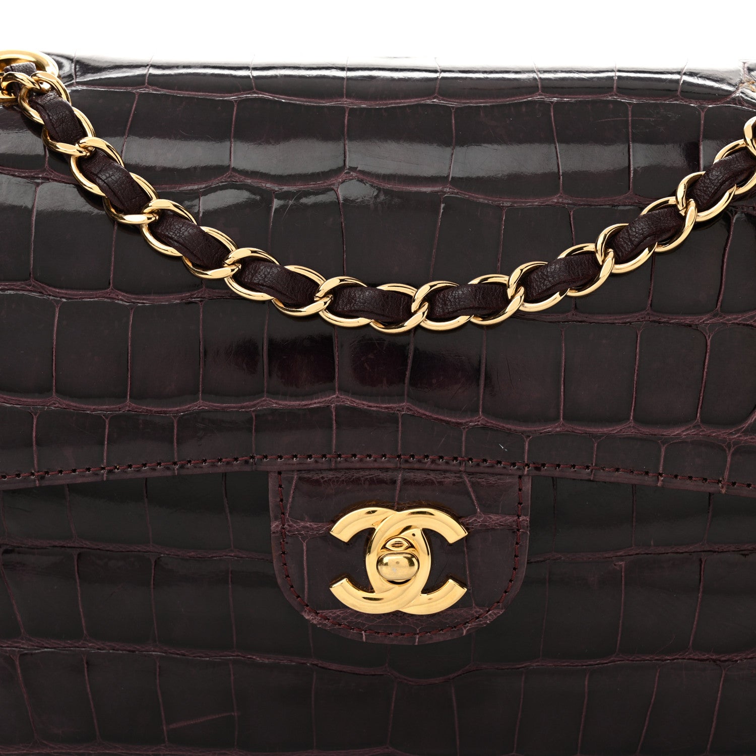 Chanel Alligator Medium Double Flap Purple 8 of 22