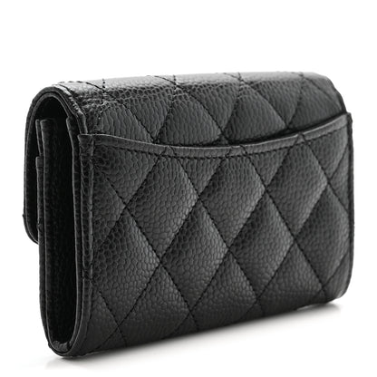 Chanel Caviar Quilted Flap Card Holder Wallet Black 3 of 9