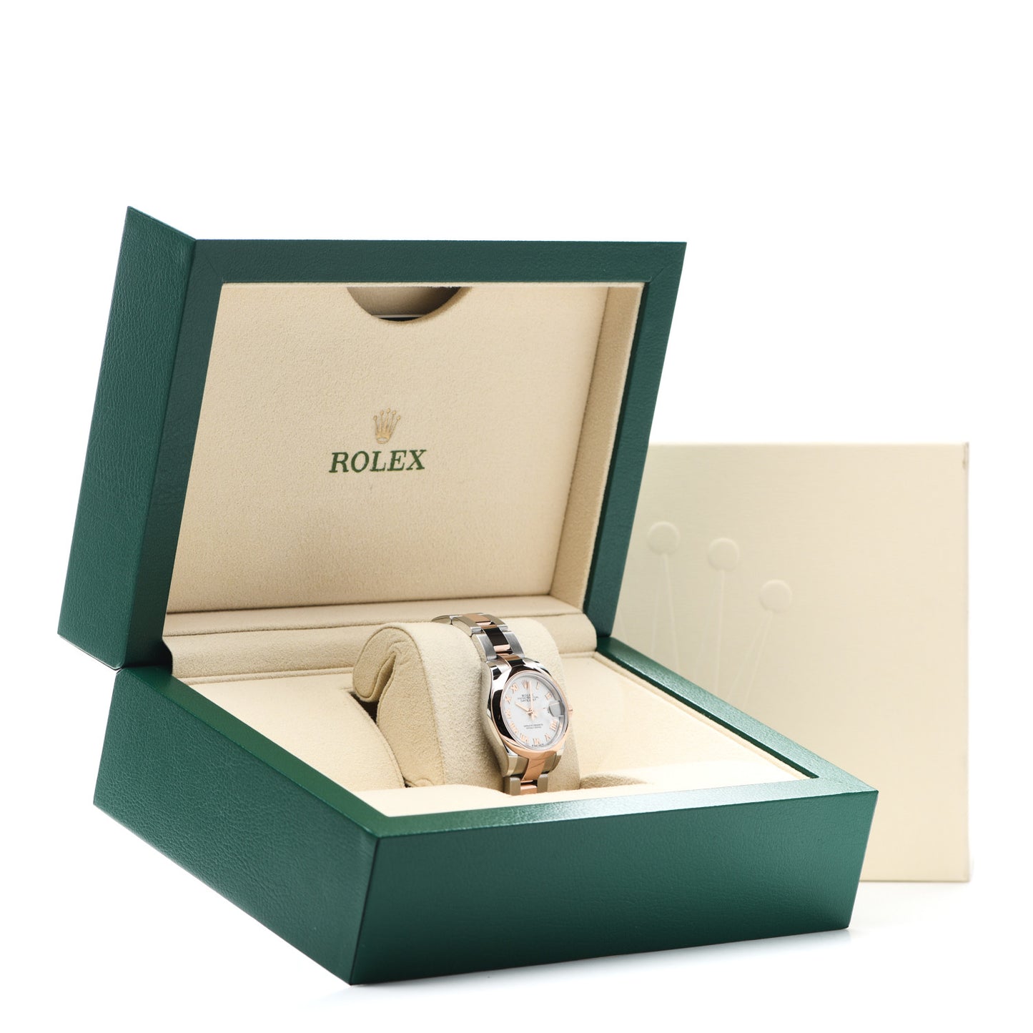 Stainless Steel 18K Everose Gold 28mm Oyster Perpetual Datejust Watch White Roman 279161