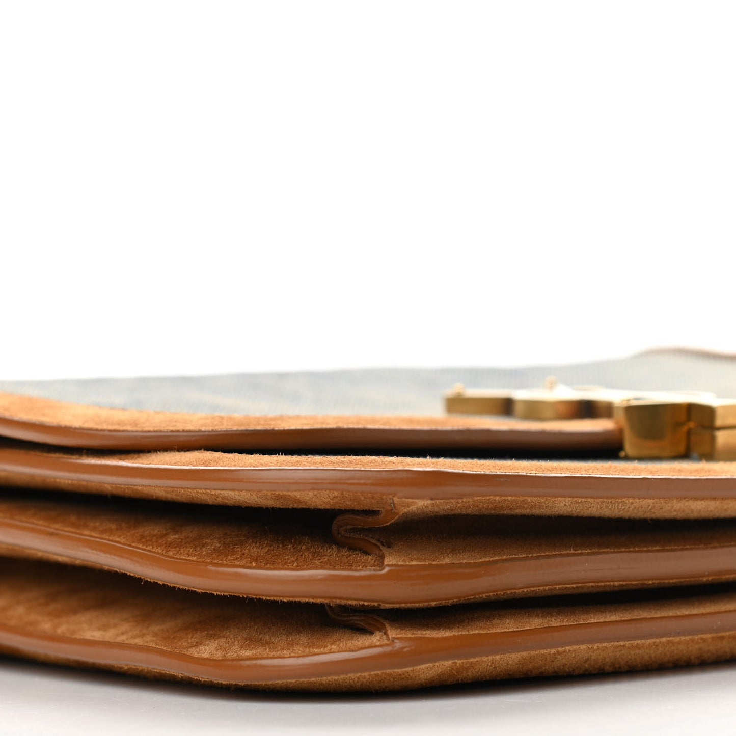 Denim Suede Monogram Medium Solferino Soft Satchel Blue Cinnamon