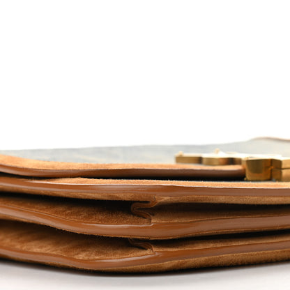 Saint Laurent Denim Suede Monogram Medium Solferino Soft Satchel Blue Cinnamon 8 of 9