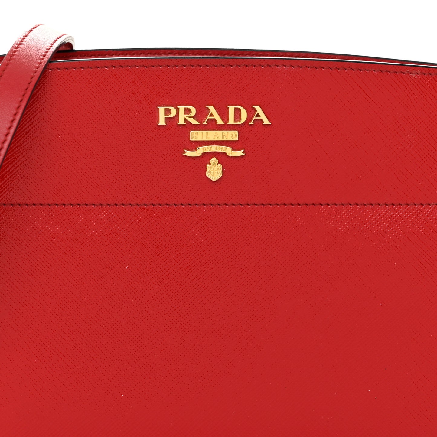 Saffiano Vernice Esplanade Crossbody Bag Rosso
