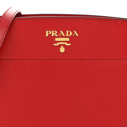 Prada Saffiano Vernice Esplanade Crossbody Bag Rosso 8 of 10