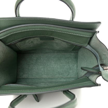 Celine Drummed Calfskin Nano Luggage Celadon 4 of 11