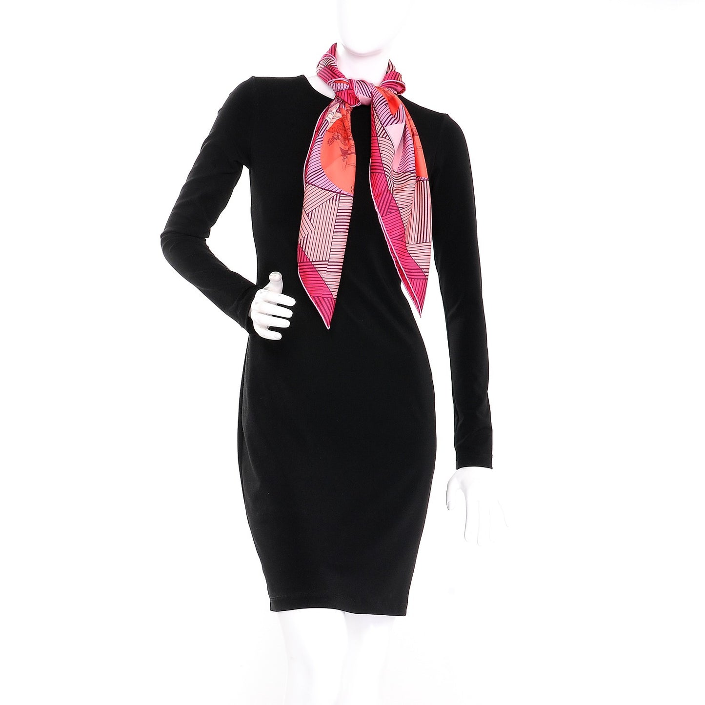 Silk Jeu Des Omnibus Remix Scarf 90 Rose Corail Fuchsia