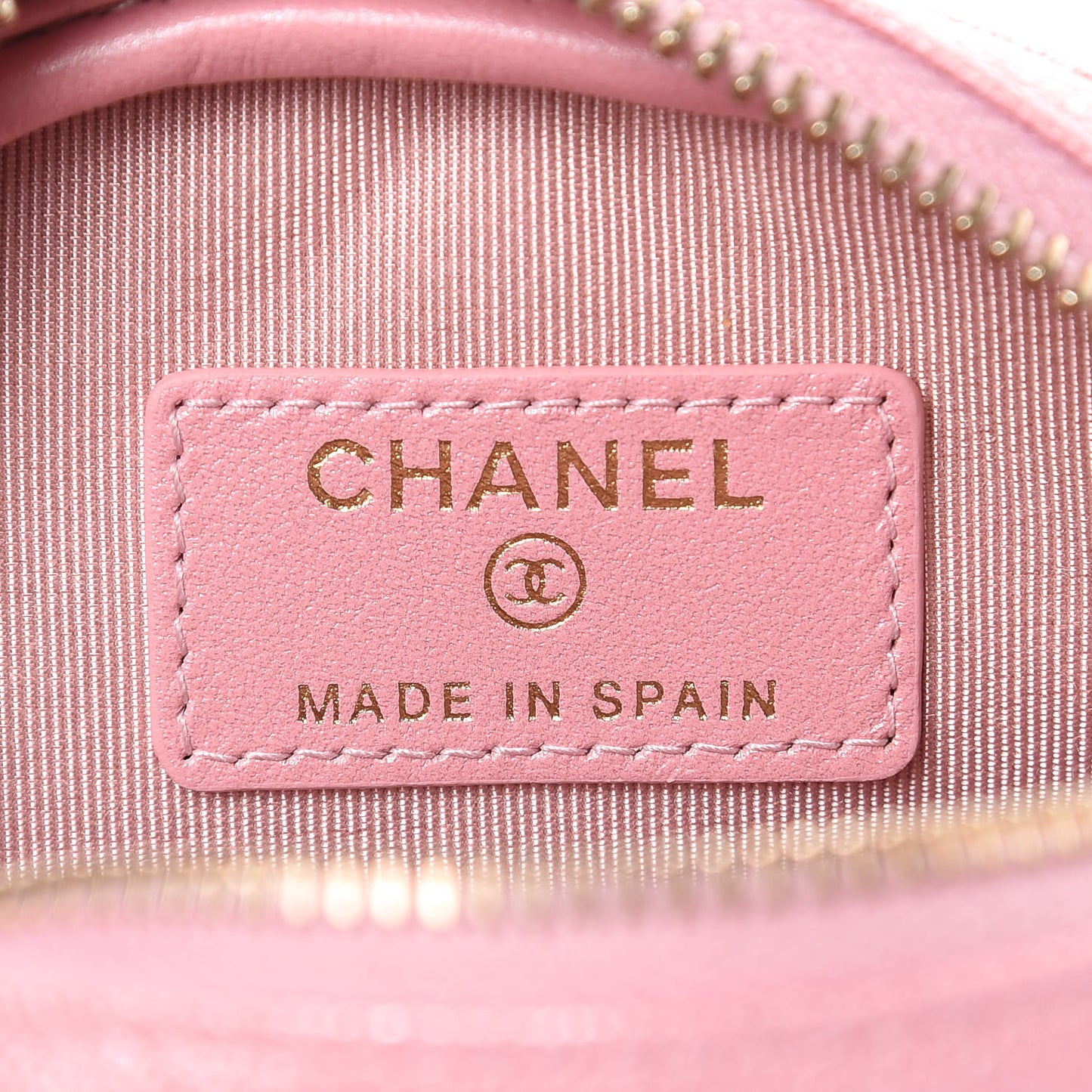 Iridescent Caviar Quilted Zip Around Classic Coin Purse Rose Pink