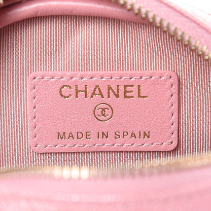 Chanel Iridescent Caviar Quilted Zip Around Classic Coin Purse Rose Pink 6 of 8