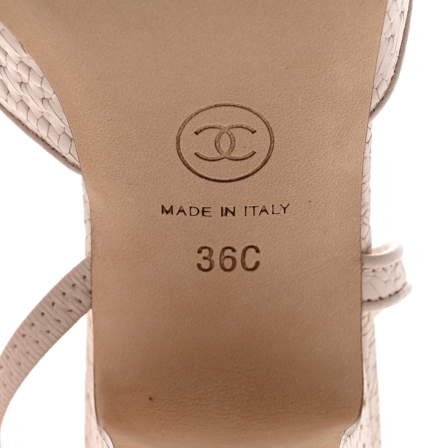 Chanel Woven Plastic Lambskin Cap Toe CC Slingback Pumps 36 Light Pink 6 of 9