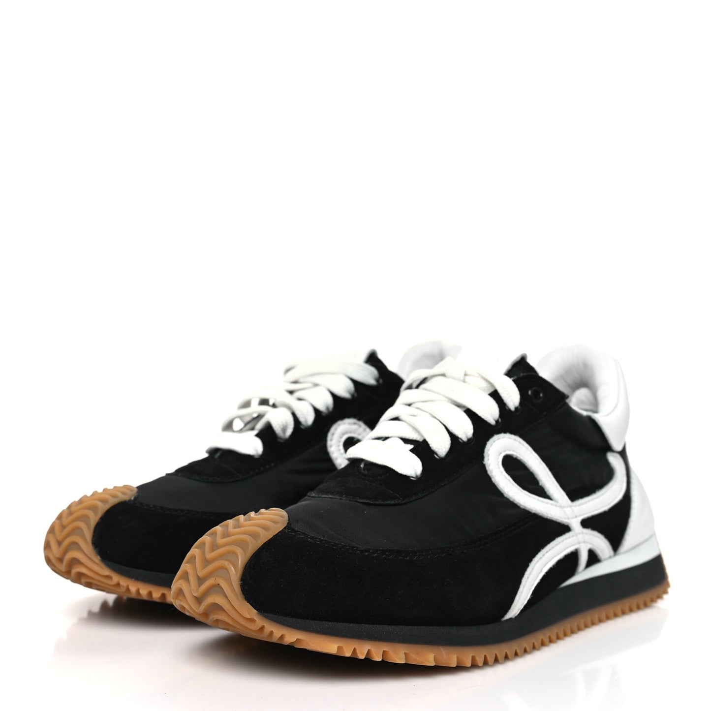 Nylon Suede Flow Runners Sneakers 38 Black