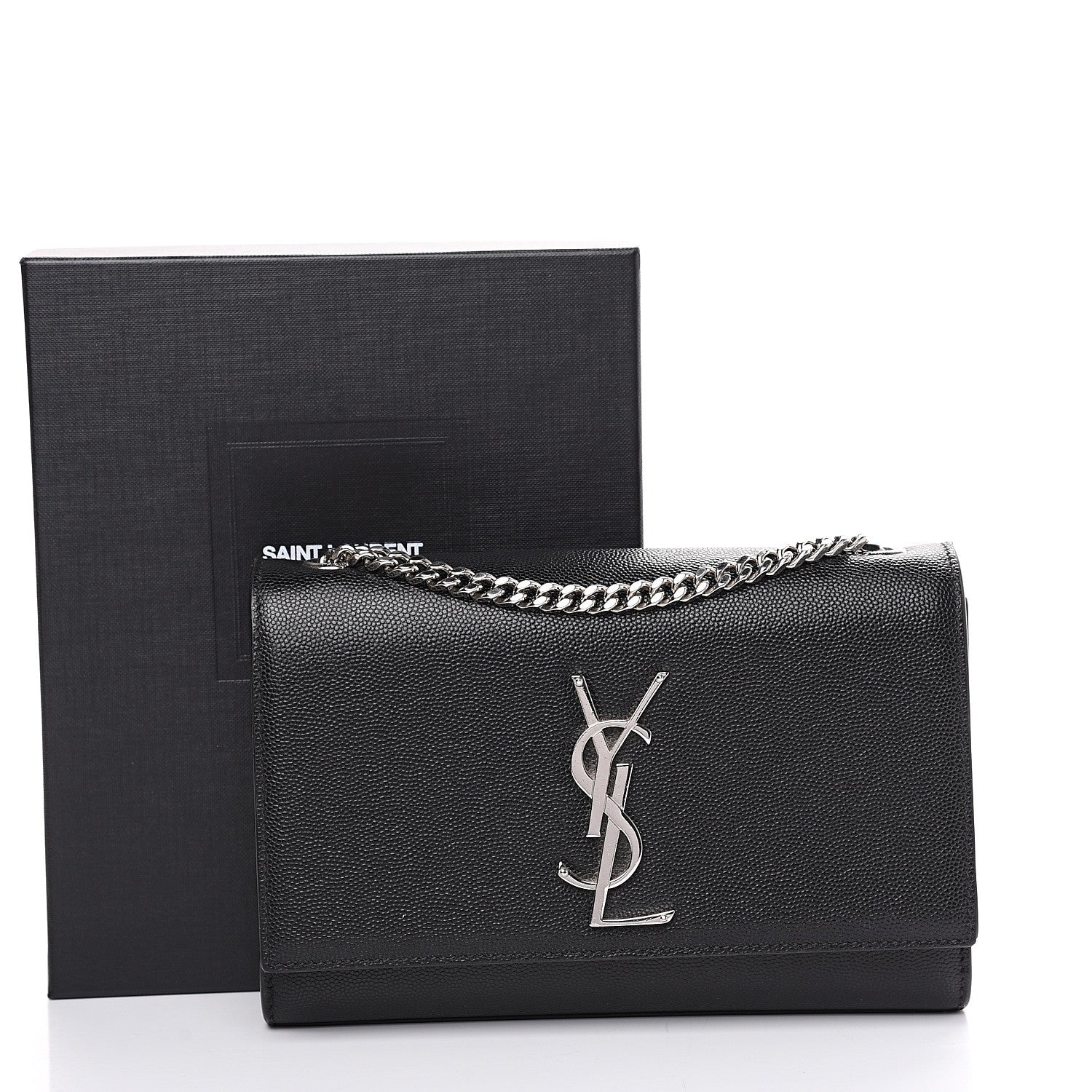Saint Laurent Grain De Poudre Small Monogram Kate Satchel Black 14 of 14