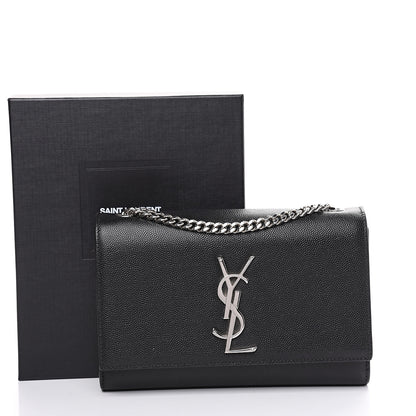 Saint Laurent Grain De Poudre Small Monogram Kate Satchel Black 14 of 14