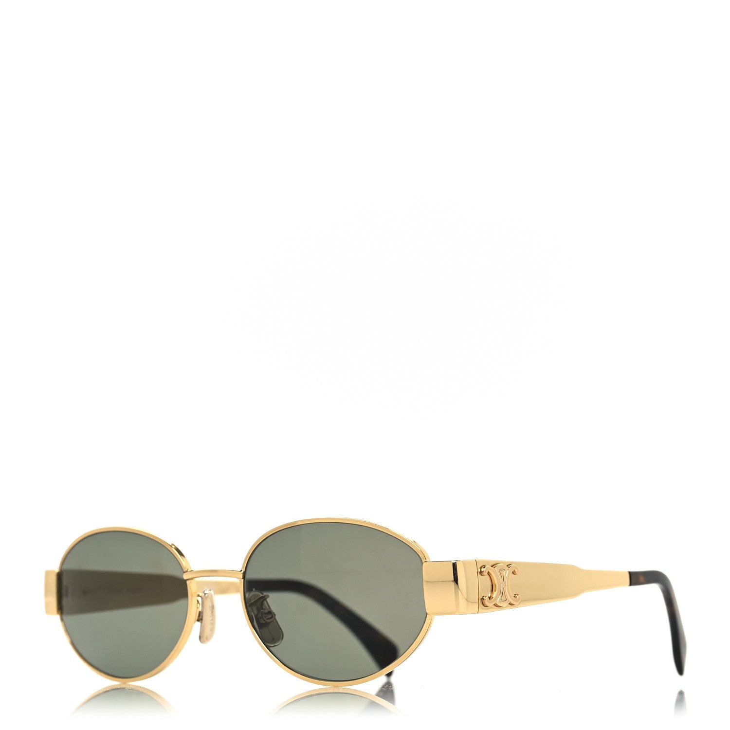 Celine Metal Triomphe 01 Sunglasses CL40235U Gold Green 1 of 7