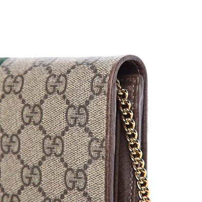 Gucci GG Supreme Monogram Web Ophidia Wallet On Chain Brown 11 of 11