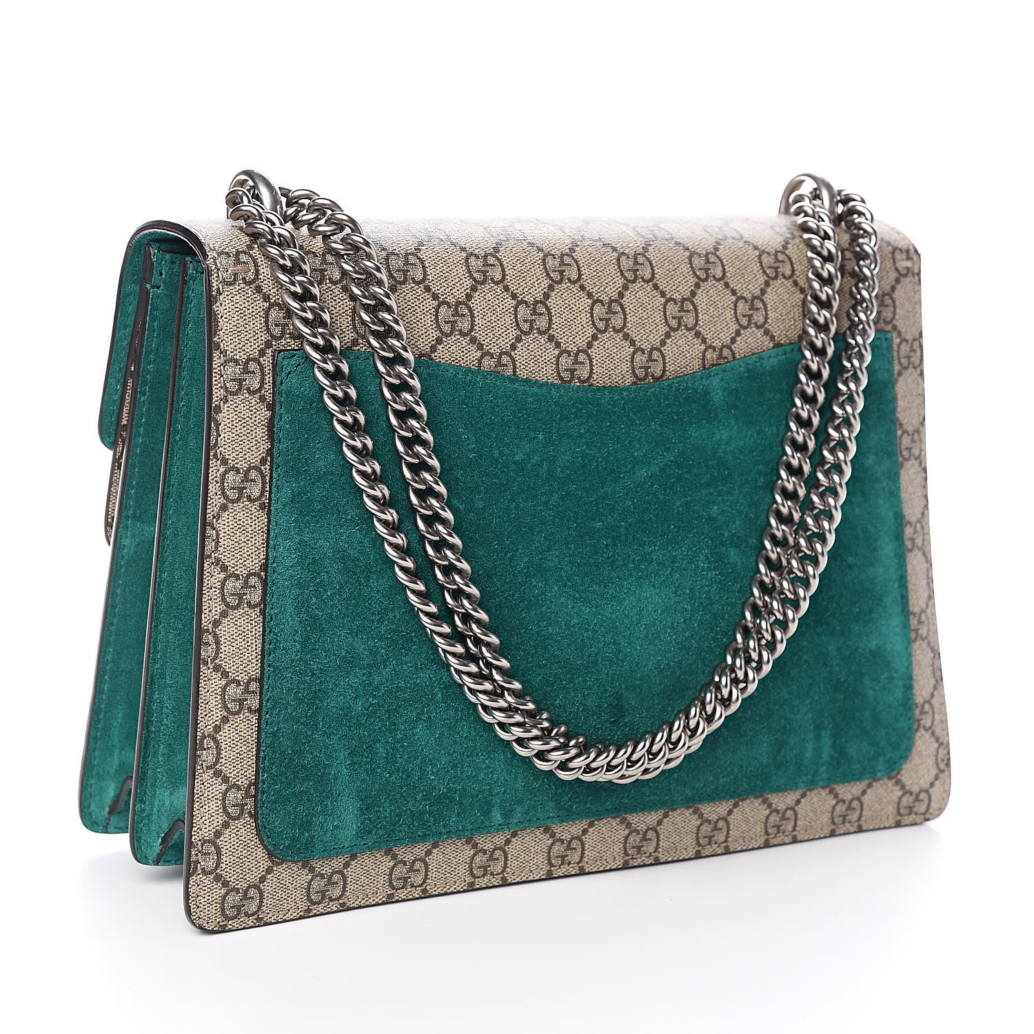 Gucci GG Supreme Monogram Embroidered Medium Dionysus Shoulder Bag Emerald 3 of 12