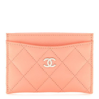 Chanel Caviar Quilted Card Holder Coral 1 of 9