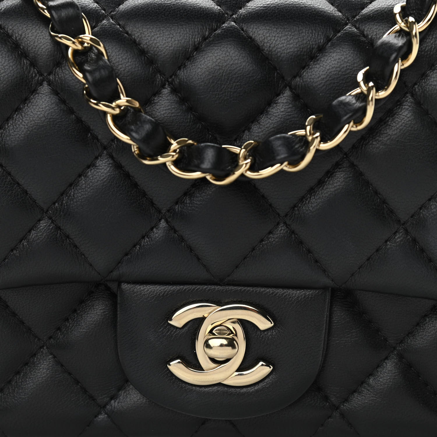 Chanel Lambskin Quilted Mini Square Flap Black 7 of 10