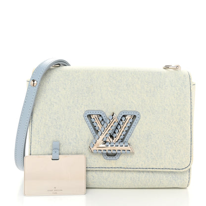 Louis Vuitton Denim Twist Shoulder Bag MM Blue Denim 1 of 9