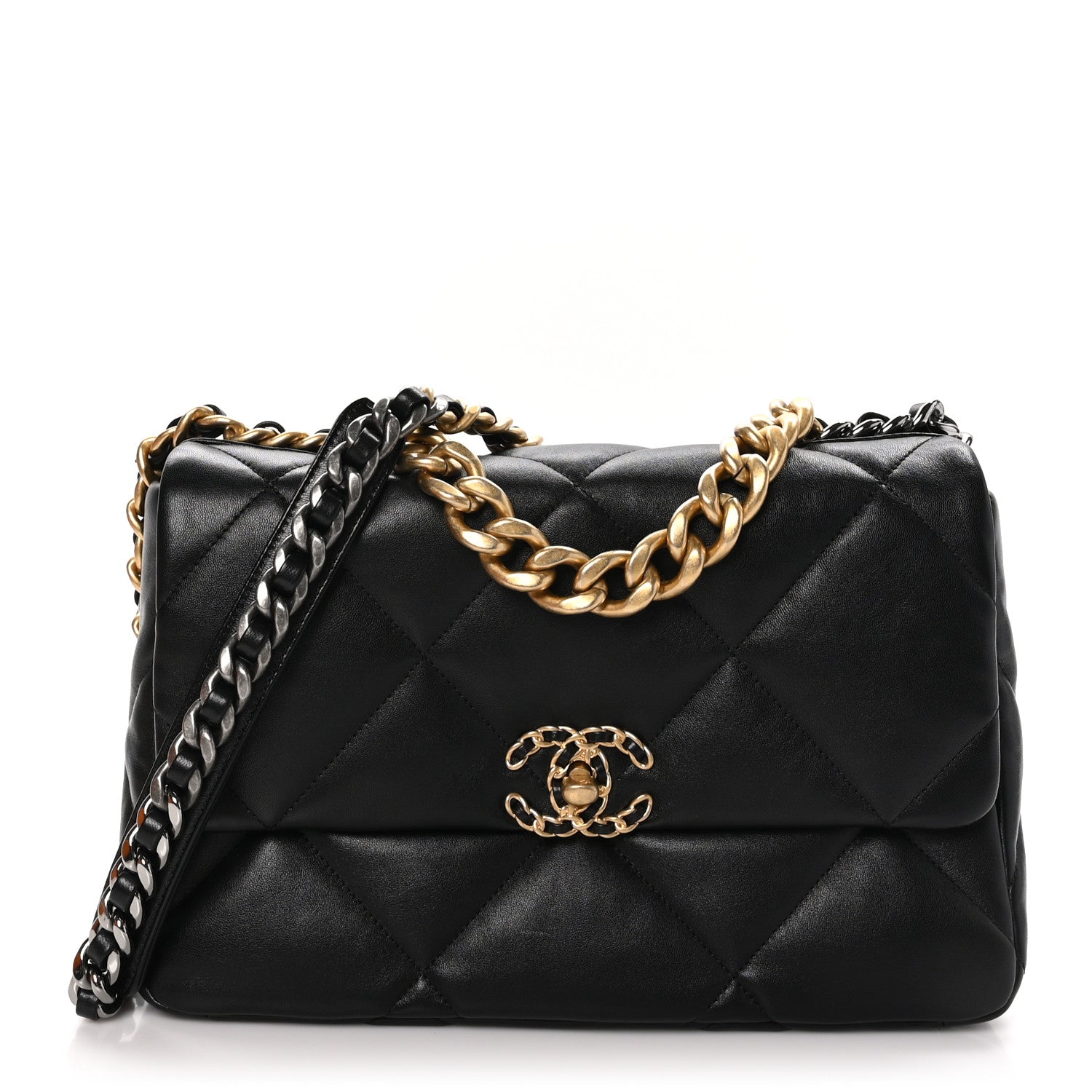Chanel Lambskin Quilted Large Chanel 19 Flap Black 1 of 10