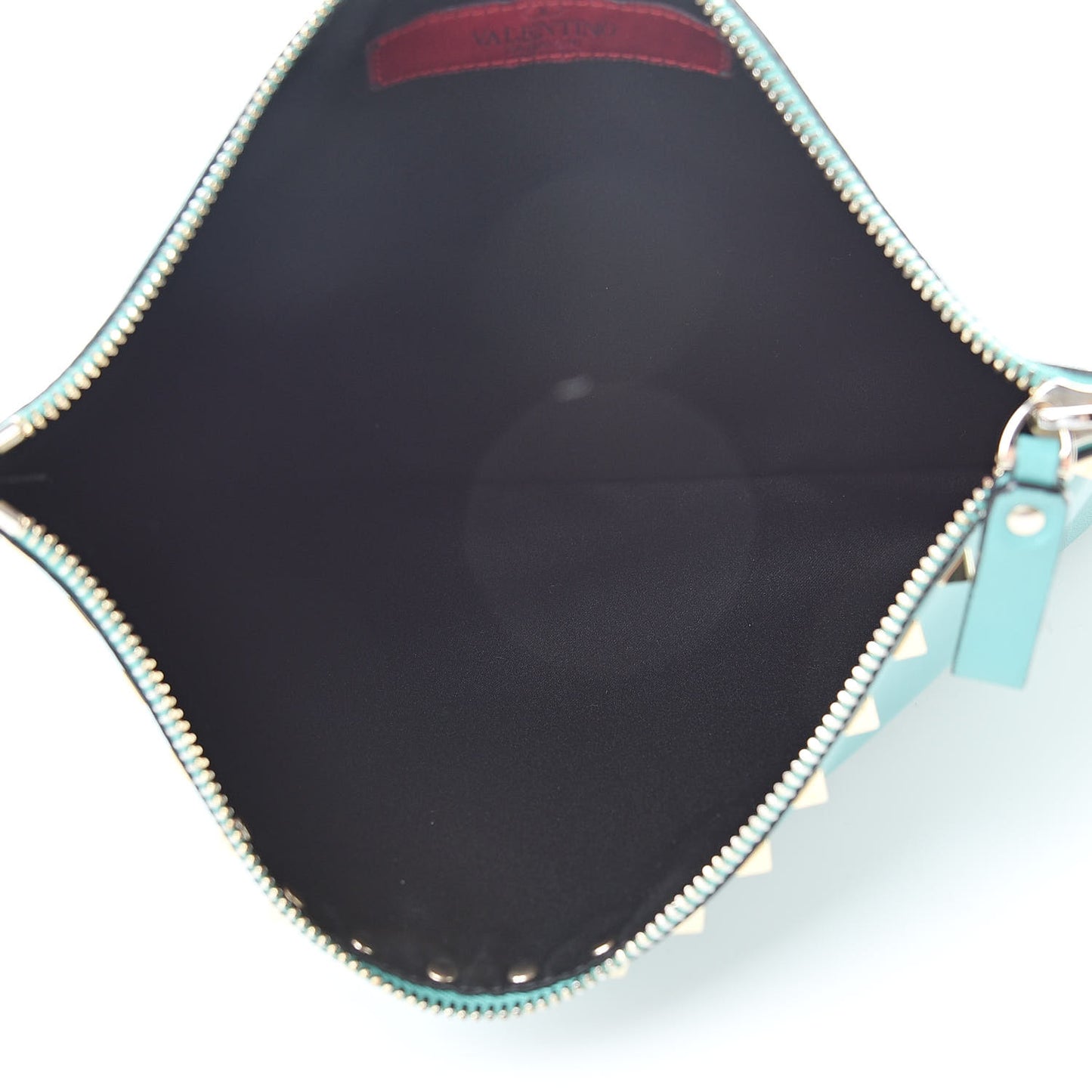 Vitello Large Rockstud Zip Pouch Colibri